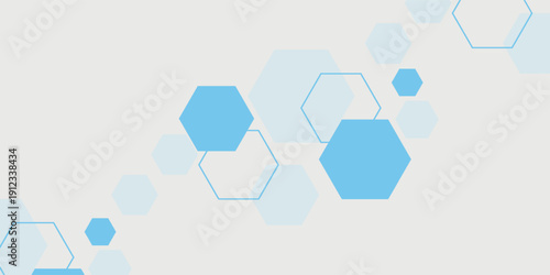 Abstract modern blue gradient hexagon banner. Simple wallpaper background