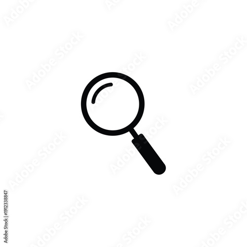 Magnifying glass icon for search symbol, research and discovery, analysis and investigation