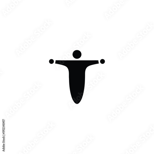 Stick figure person with arms outstretched silhouette