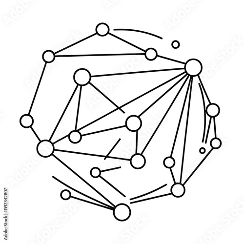Abstract Network Connection Circle Line Icon