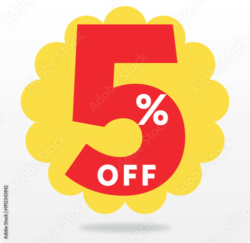 5% tag, promo, purchase, sticker retail, money, banner, offer, template, price, value, store, sale, off, discount. Special, set, icon, vector
