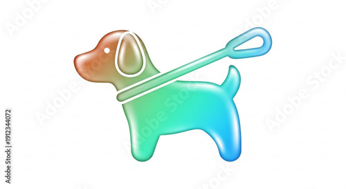Colorful dog toy with leash gradient