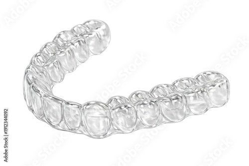 Clear aligner showing invisible dental teeth straightening treatment