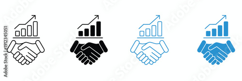 Multiple style stakeholder interest icon collection, business management and engagement symbols, project priority and decision-making icons