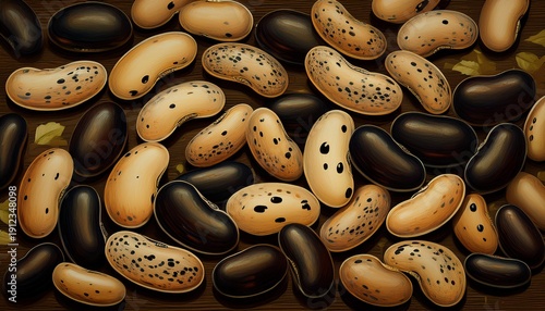 oval beans speckled with dark spots