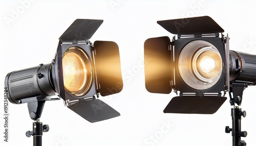 professional studio spotlight with warm glow isolated on white background