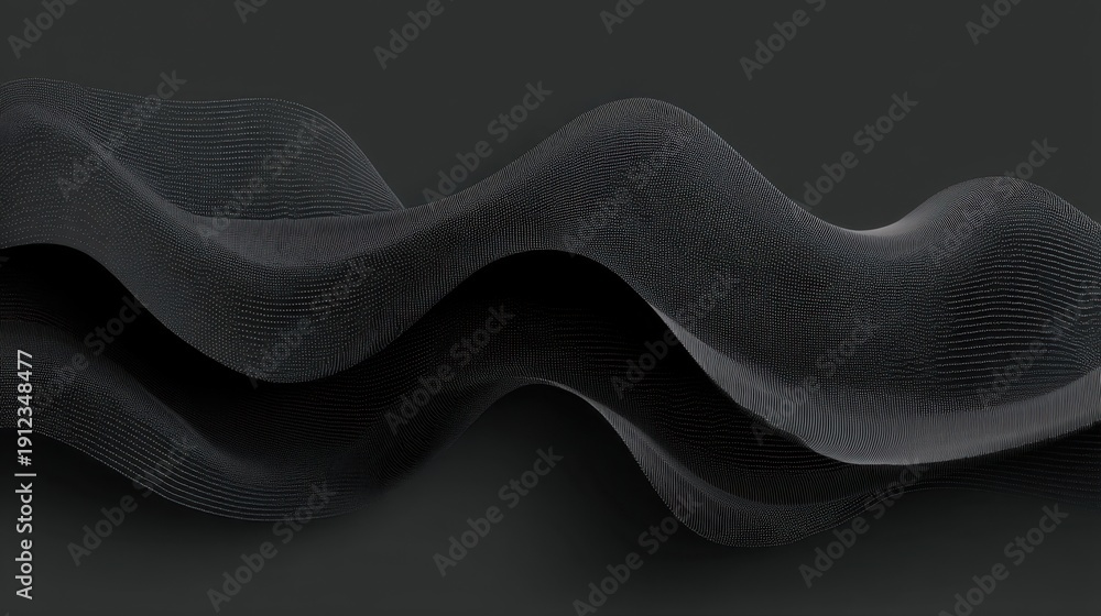 Fototapeta premium Abstract flowing wave design in dark tones showcasing smooth curves and intricate textures creating a modern and sophisticated visual experience
