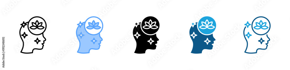 Fototapeta premium Relief icon set multiple style collection