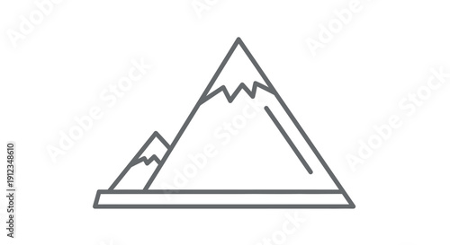 Minimalist Mountain Range Line Art Icon Design.