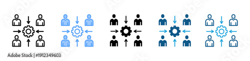 Employee Engagement icon set multiple style collection