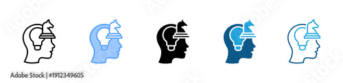 Strategic Thinking icon set multiple style collection