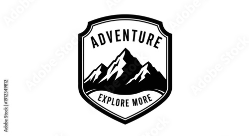 Adventure Explore More Mountain Badge Logo Design.