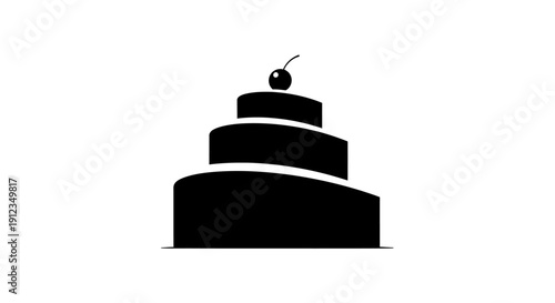 Black Silhouette of a Wedding Cake.