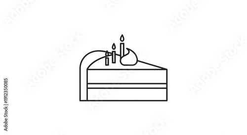 Simple Line Drawing of Birthday Cake 22.