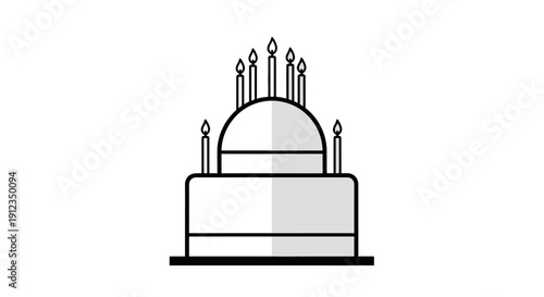 Simple Line Drawing of Birthday Cake 26.