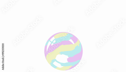 Colorful swirly marble on white background.