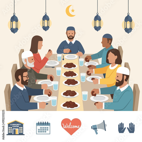 Family and friends sharing a meal together around a table celebrating a special occasion