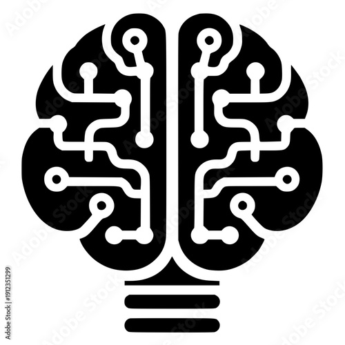 Silhouette of a genius brain