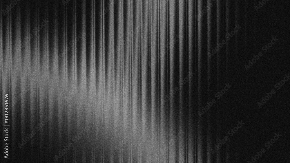 Fototapeta premium Black white wave fractal glass gradient blurred background, abstract transparent glass trendy wallpaper grainy noise texture. 