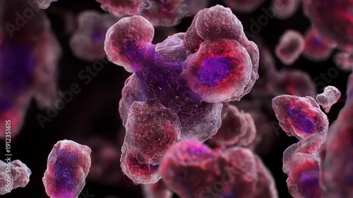 Microscopic View of Virus Cells Infection Process.