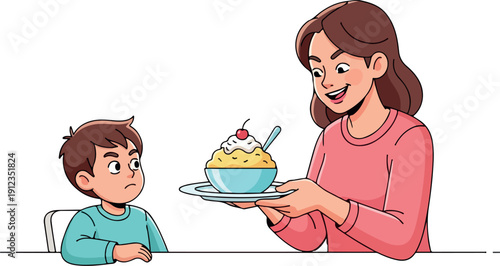 Sweet Food Surprise Joke Flat 2D Vector Isolated on Transparent Background