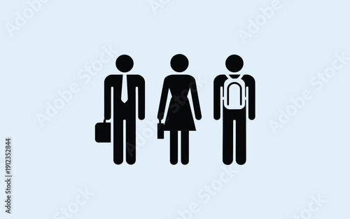 Three silhouetted figures representing diverse professional individuals
