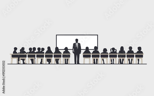 A leader addressing an attentive audience in a formal setting