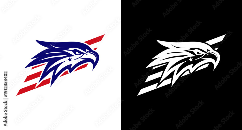 Obraz premium eagle head flag logo design art