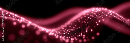 Abstract Pink Particle Wave Glowing Flow Background