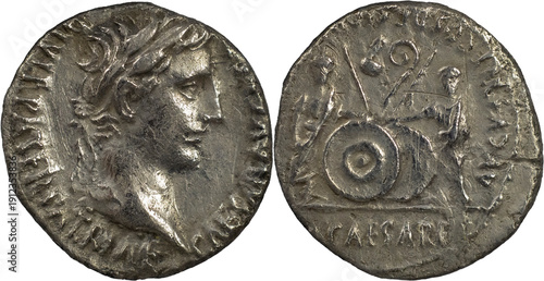 The Roman Empire
Augustus, 27 BC-AD 14. AR Denarius 3.76 g. Lugdunum, circa 2 BC-AD 4