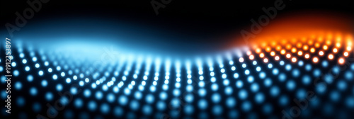 Abstract blue and orange glowing digital wave