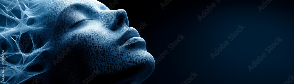 Fototapeta premium Digital human face representing artificial intelligence consciousness