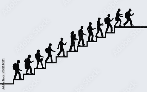 Ascending steps represents continuous personal growth and achievement