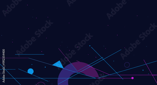 Geometric Shapes and Lines in Abstract Design.