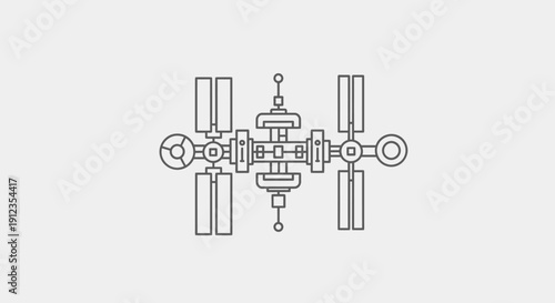 Mechanical Gear System Technical Diagram Illustration.
