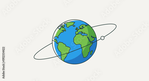 Illustration of Earth with Ring System.