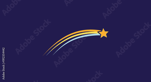 Shooting Star with Golden Trails in Space.