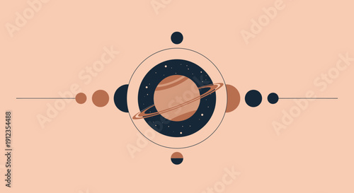 Stylized Atomic Structure Illustration with Orbits.