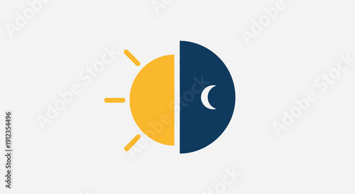 Sun and Moon Iconic Symbol Combination.