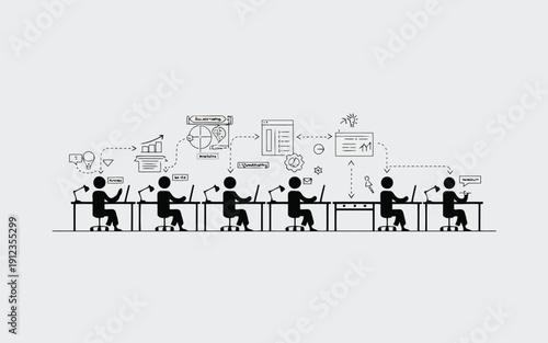 Team collaborating on a brainstorming session with digital and analog tools