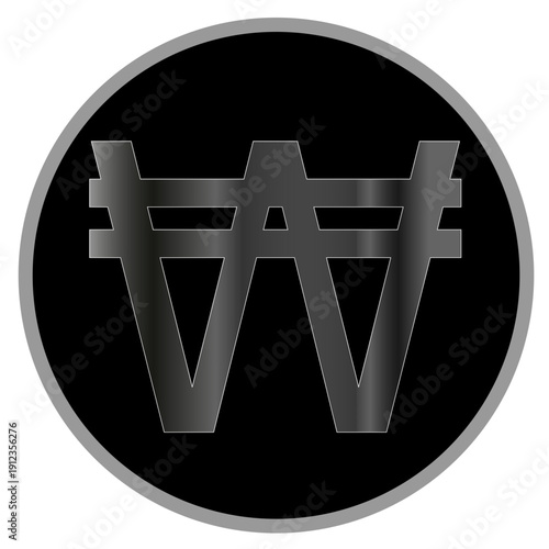 Jeton WON noir et argentée