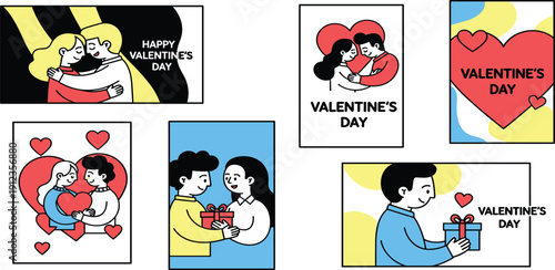 Couple Celebrating Valentine's Day with Heartfelt Greetings and Gifts