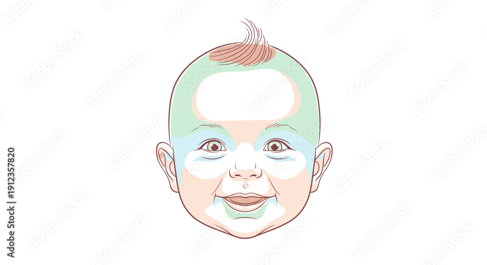Obraz premium Illustration of a Childs Head Portrait.