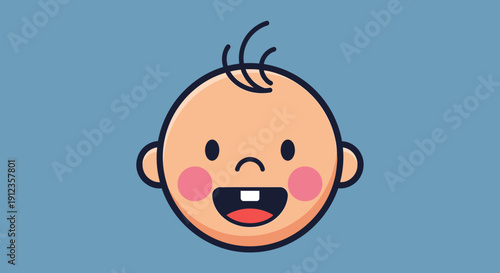 Happy Cartoon Baby Face with Smile 11.