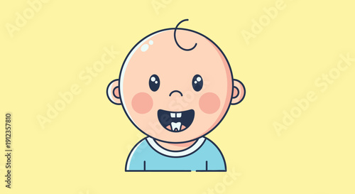 Happy Cartoon Baby with Open Mouth.