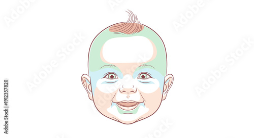 Illustration of a Childs Head Portrait.