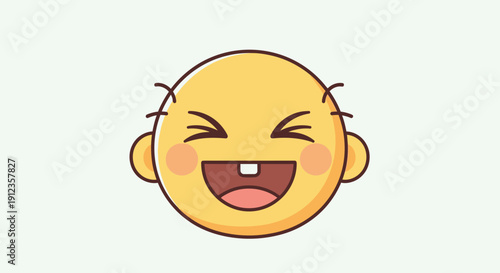 Yellow Emoji Face Laughing with Eyes Closed.