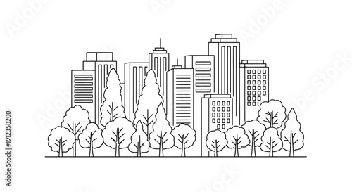 City Skyline with Modern Skyscrapers.