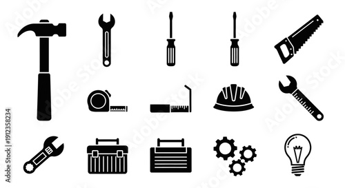 Construction tool icon collection - vector illustration