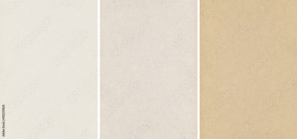 Fototapeta premium Craft Papers Texture Backgrounds Set Empty Blank Cardboard Texture Backdrop for Scrapbook, Traditional Brown and Beige Organic Material